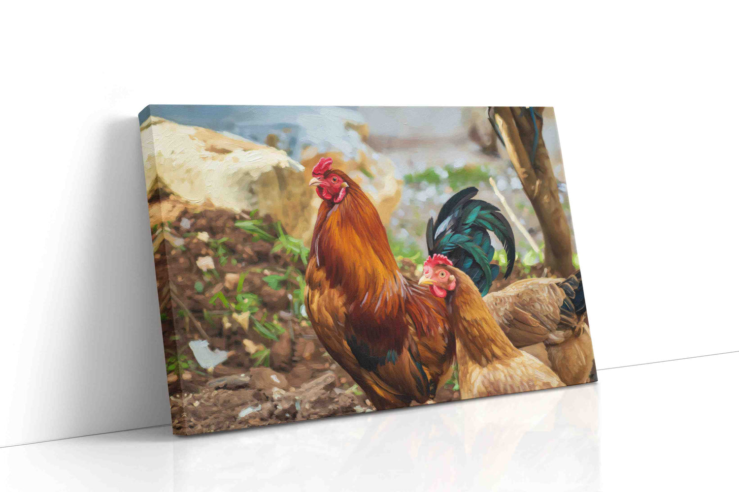 Rustic Harmony in Feathers animals canvas print, gallery-wrapped, ready to hang
