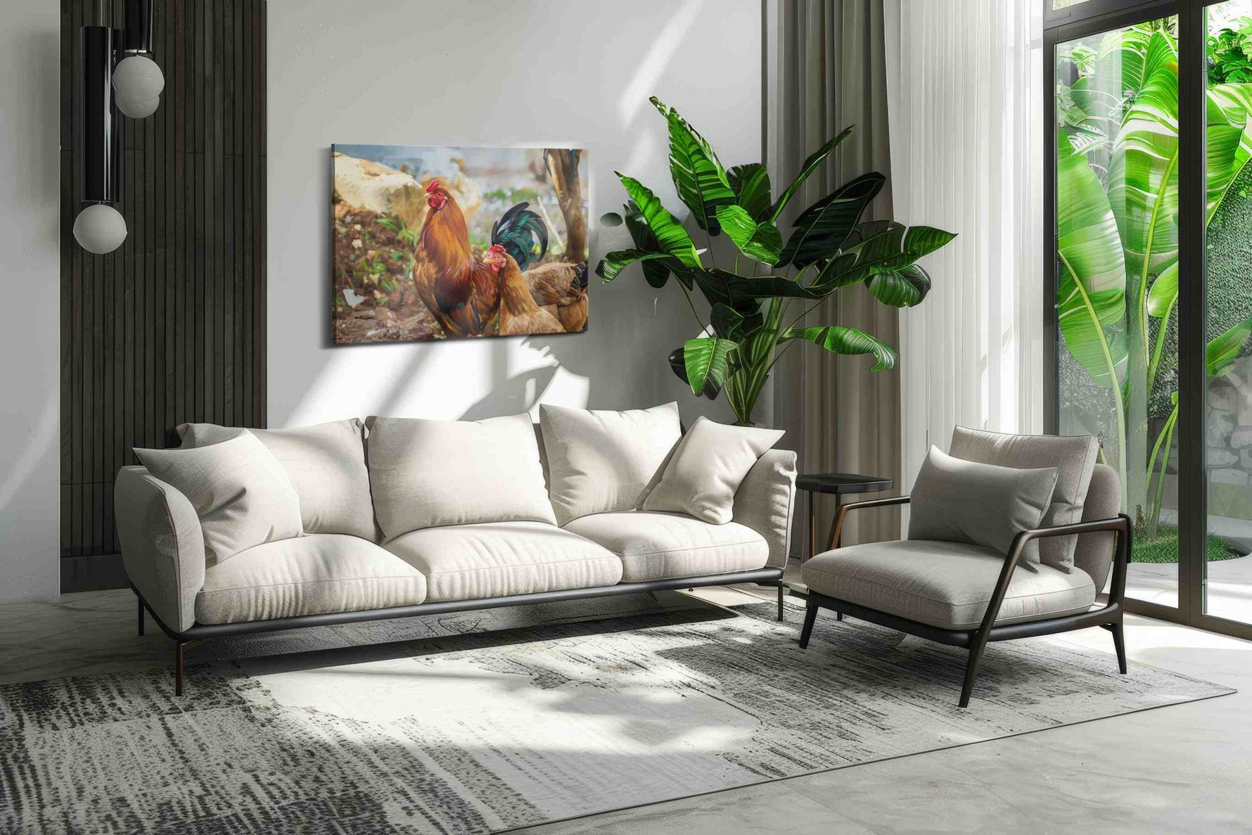 Rustic Harmony in Feathers animals canvas print, on wall, lifestyle preview