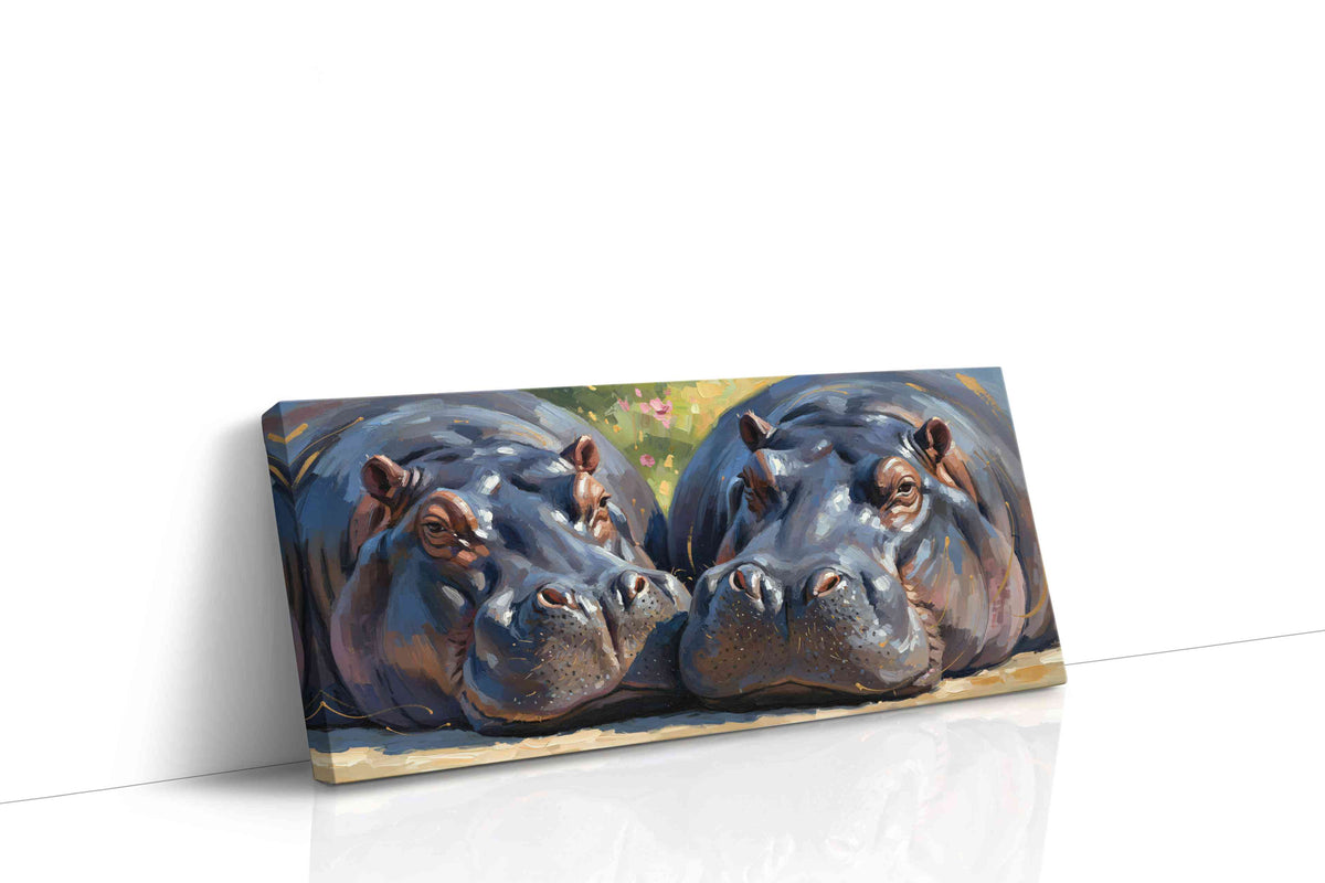 Serene Giants in Harmony animals canvas print gallery-wrapped landscape canvas studio shot