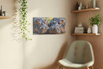 Serene Giants in Harmony animals canvas print styled in a living room