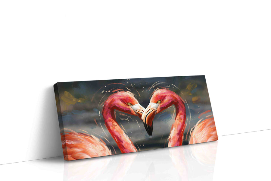Symphony of Flamingo Hearts animals canvas print gallery-wrapped landscape canvas studio shot