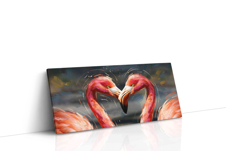 Symphony of Flamingo Hearts animals canvas print, gallery-wrapped, ready to hang