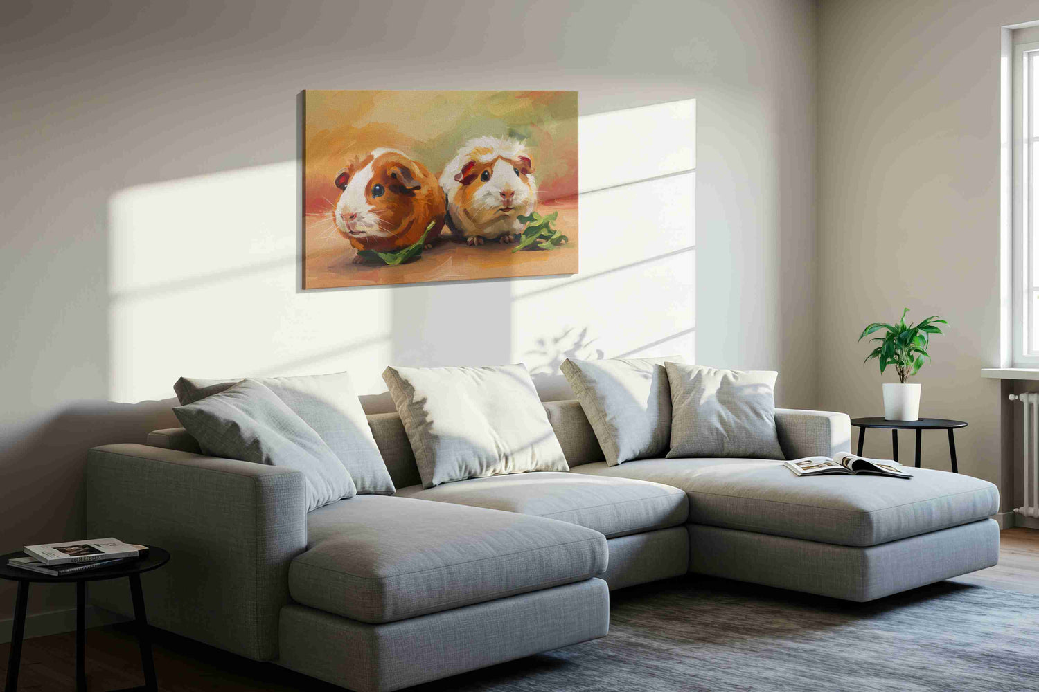 Whiskered Companions – animals canvas wall art, gallery-wrapped, ready to hang