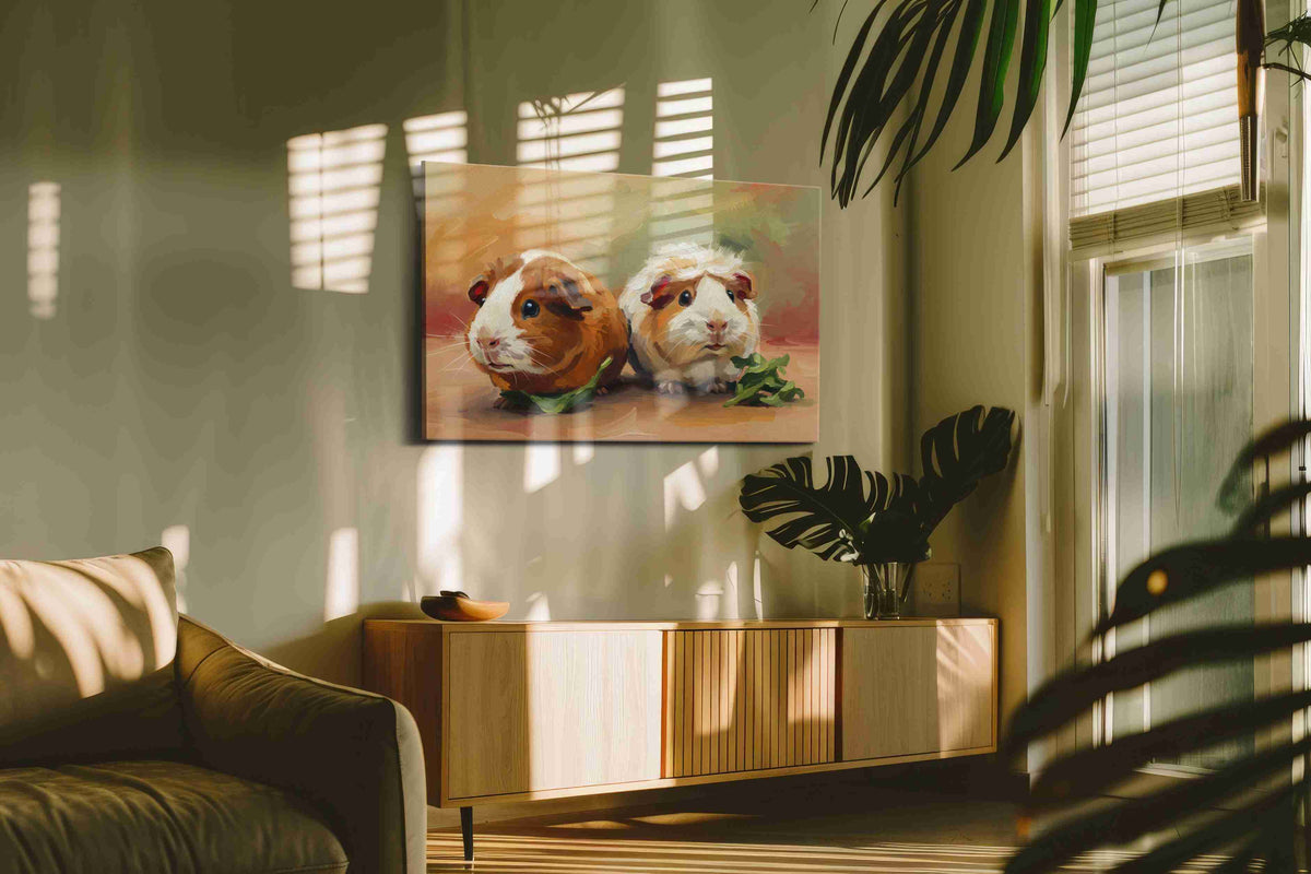 Whiskered Companions animals canvas print, on wall, lifestyle preview