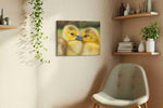 Whispers of Fuzzy Companions birds canvas print, hanging on wall — view 3