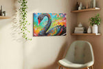 Whispers of the Vibrant Swan birds canvas print, hanging on wall — view 4