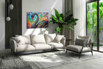 Whispers of the Vibrant Swan birds canvas print, hanging on wall