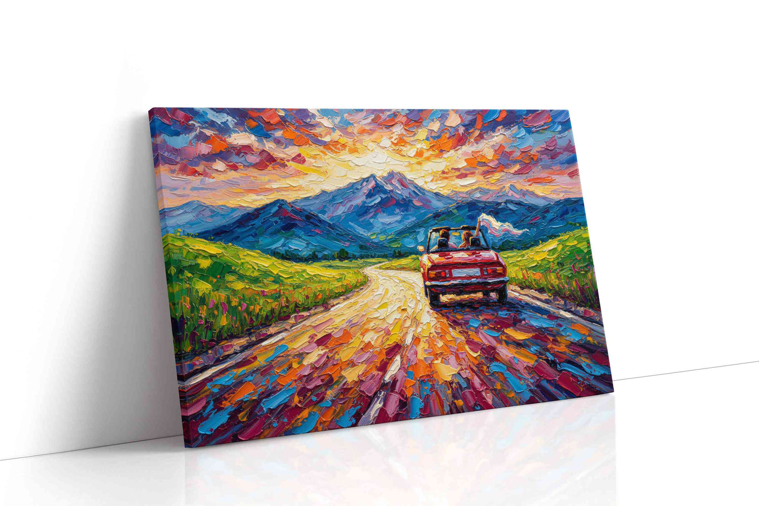 Sunset Drive through Colorful Valleys landscape canvas print, gallery-wrapped, ready to hang