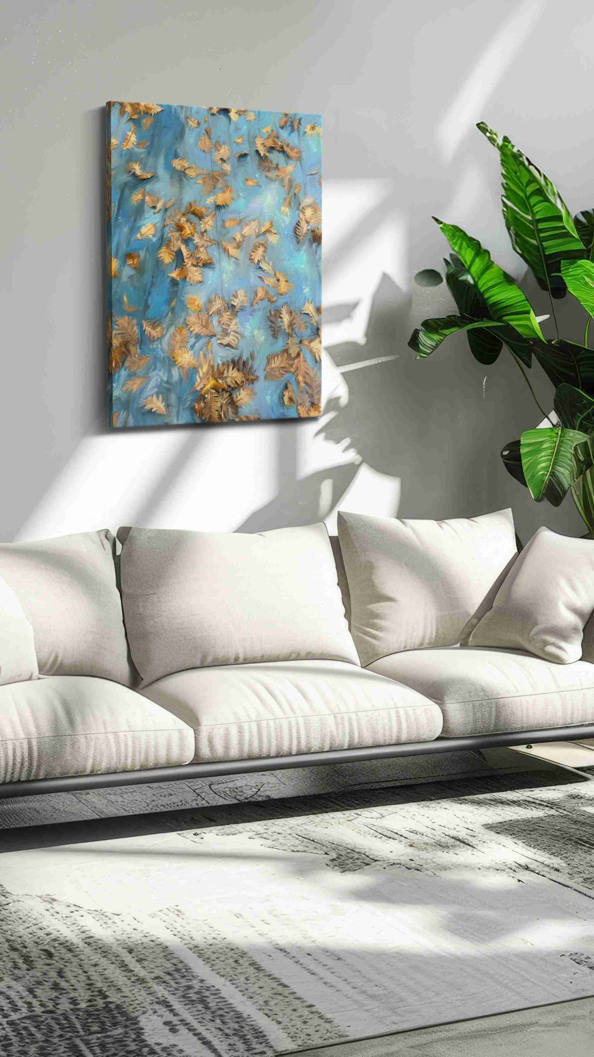 Autumn's Gentle Drift autumn canvas print, on wall, lifestyle preview