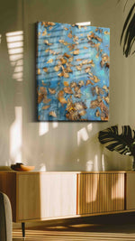 Autumn's Gentle Drift autumn canvas print in a contemporary interior mockup