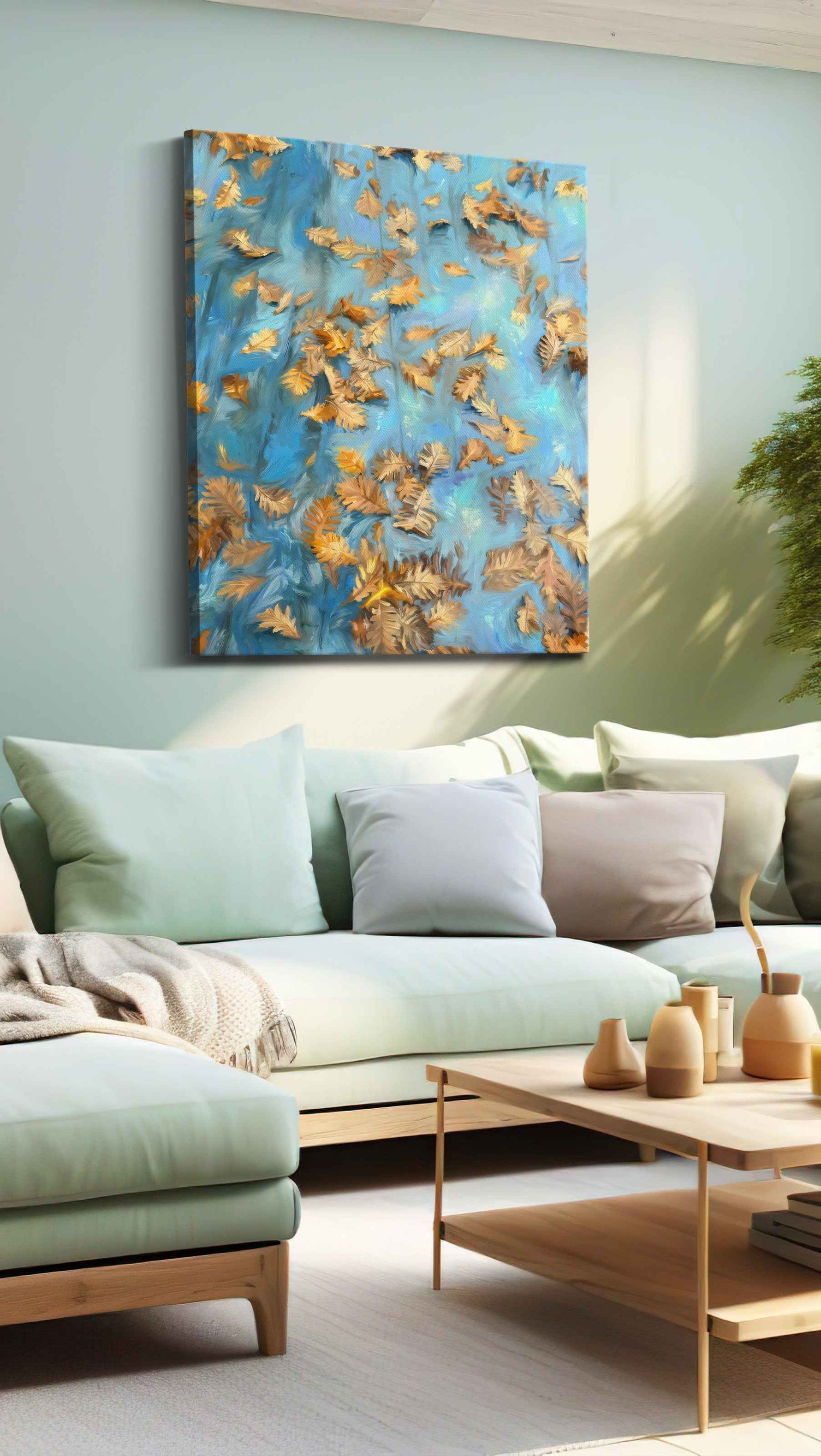 Autumn's Gentle Drift – autumn canvas wall art, gallery-wrapped, ready to hang