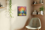 Eternal Walk Under Autumn Skies romance canvas print, hanging on wall — view 2