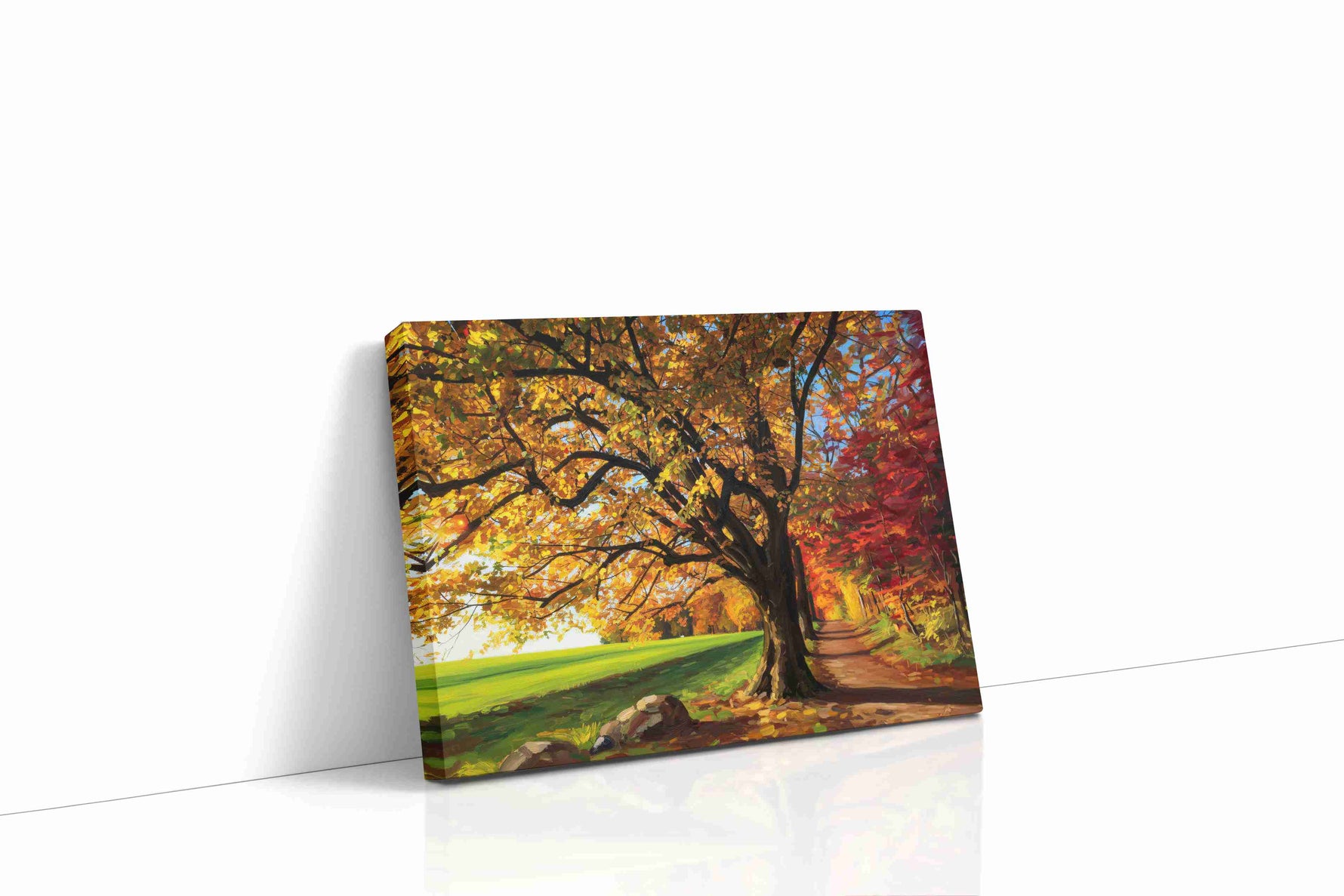 Golden Whispers of Autumn landscape canvas print gallery-wrapped landscape canvas studio shot
