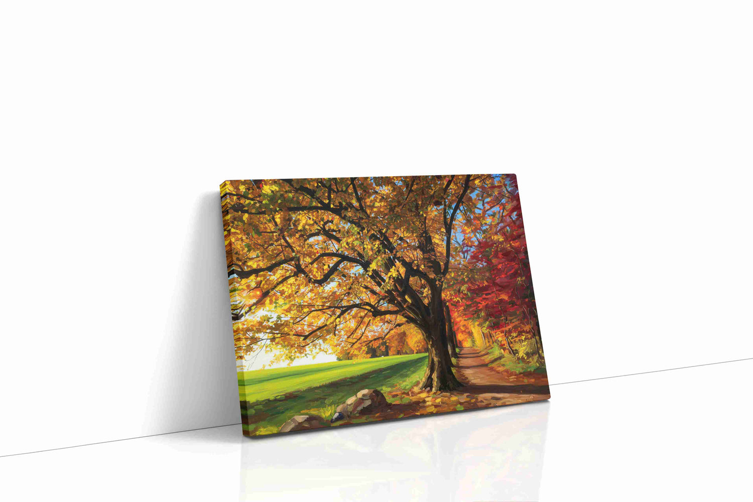 Golden Whispers of Autumn landscape canvas print, gallery-wrapped, ready to hang