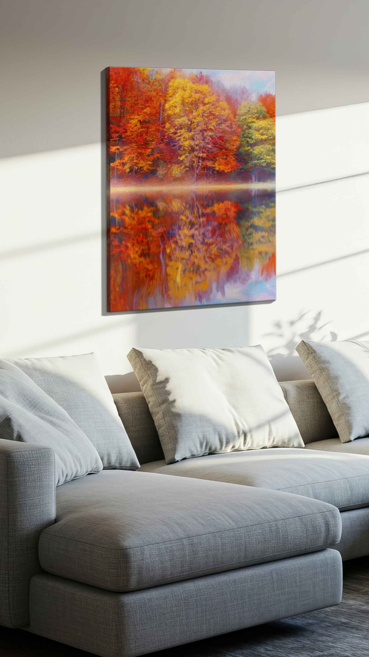 Reflections of Autumn Bliss – autumn canvas wall art, gallery-wrapped, ready to hang