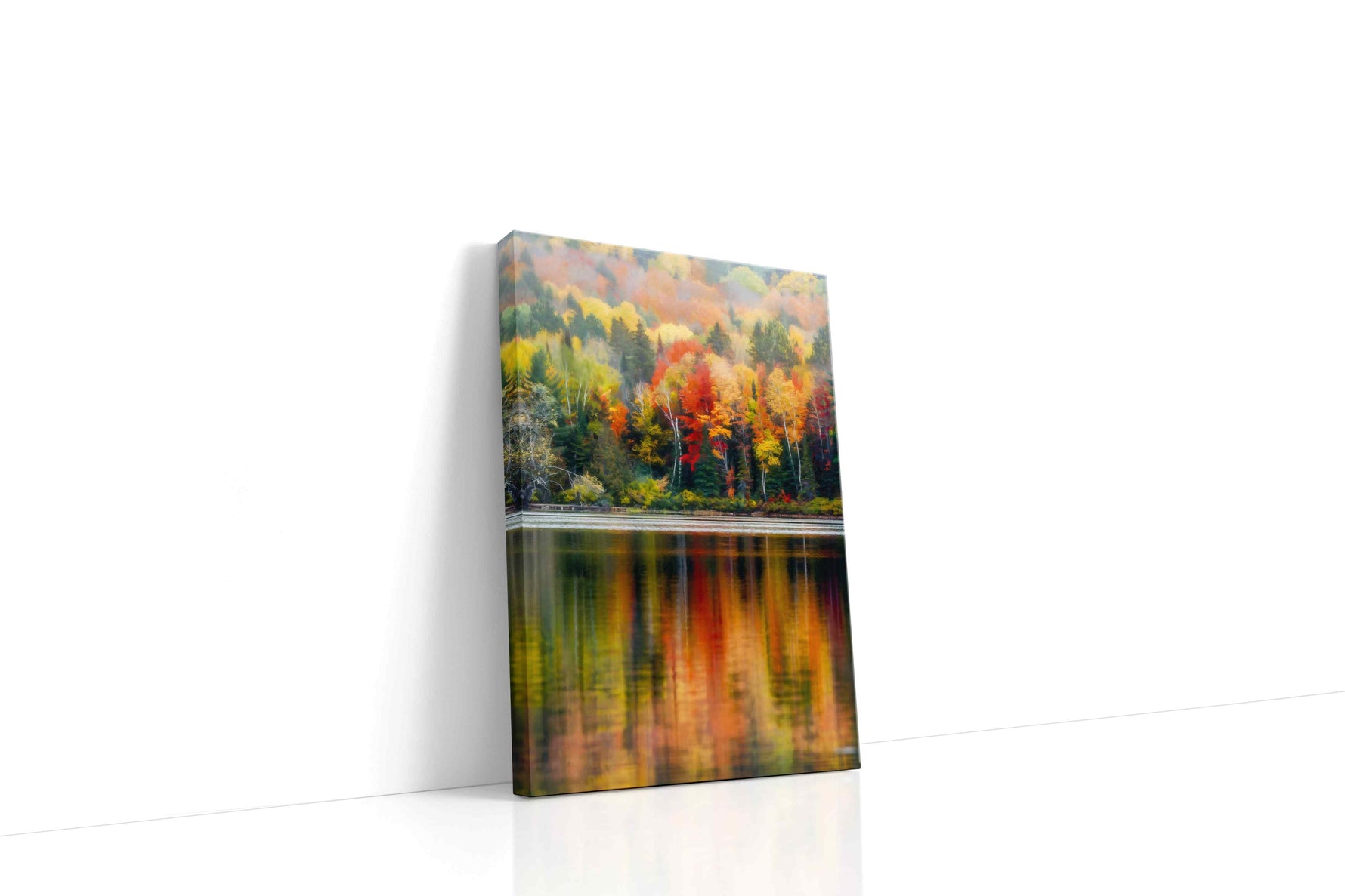 Reflections of Autumn Symphony landscape canvas print gallery-wrapped portrait canvas studio shot