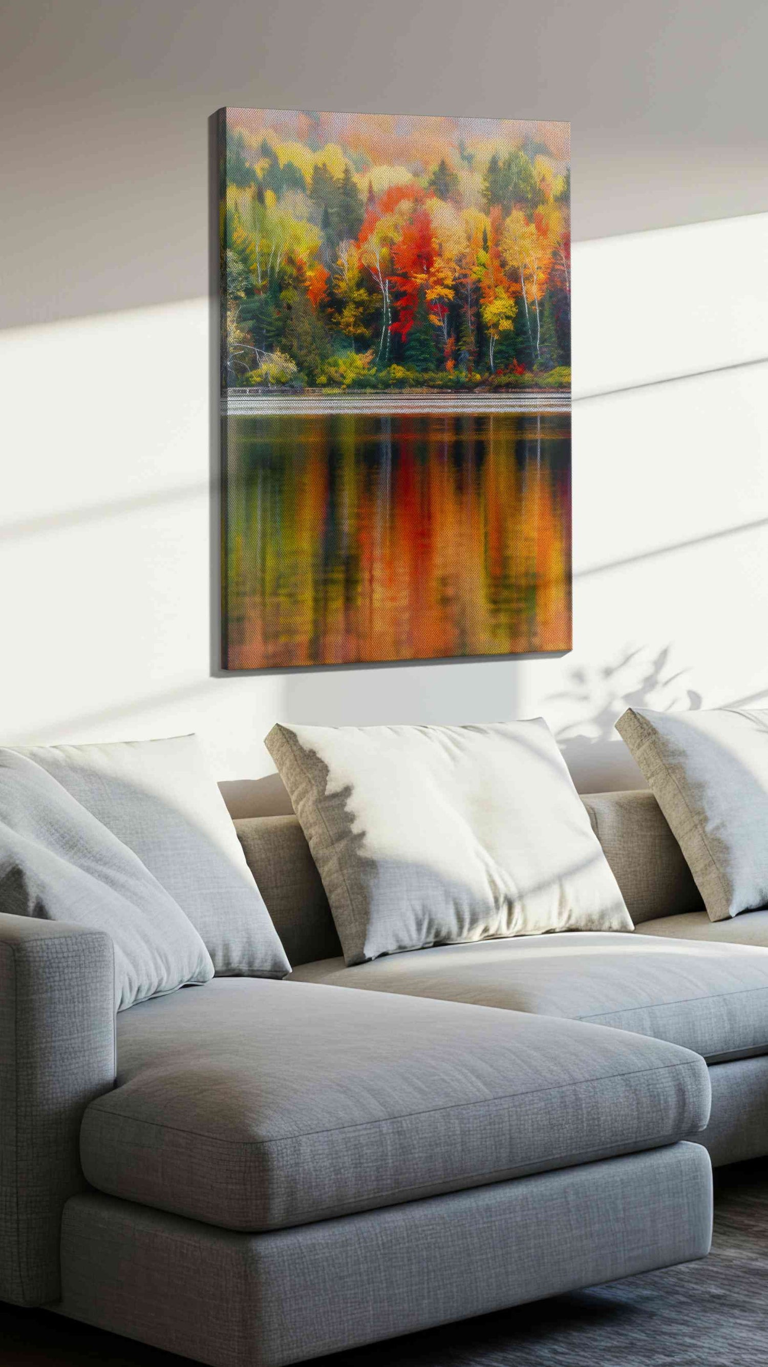Reflections of Autumn Symphony – landscape canvas wall art, gallery-wrapped, ready to hang