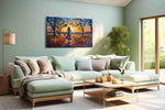 Sunset Stroll Through Autumn Dreams romance canvas print shown in a wall scene