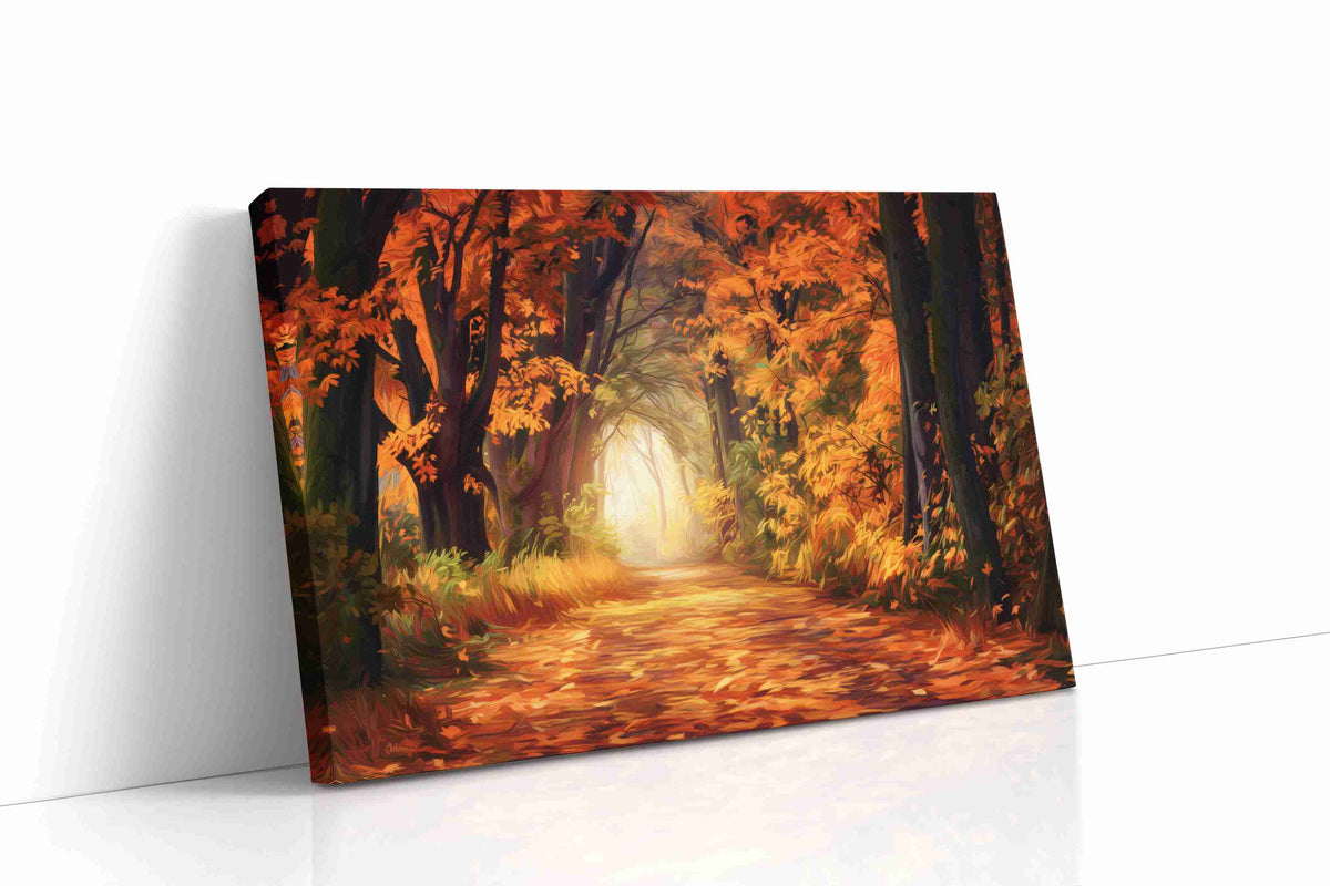 Whispering Autumn Pathway autumn canvas print gallery-wrapped landscape canvas studio shot