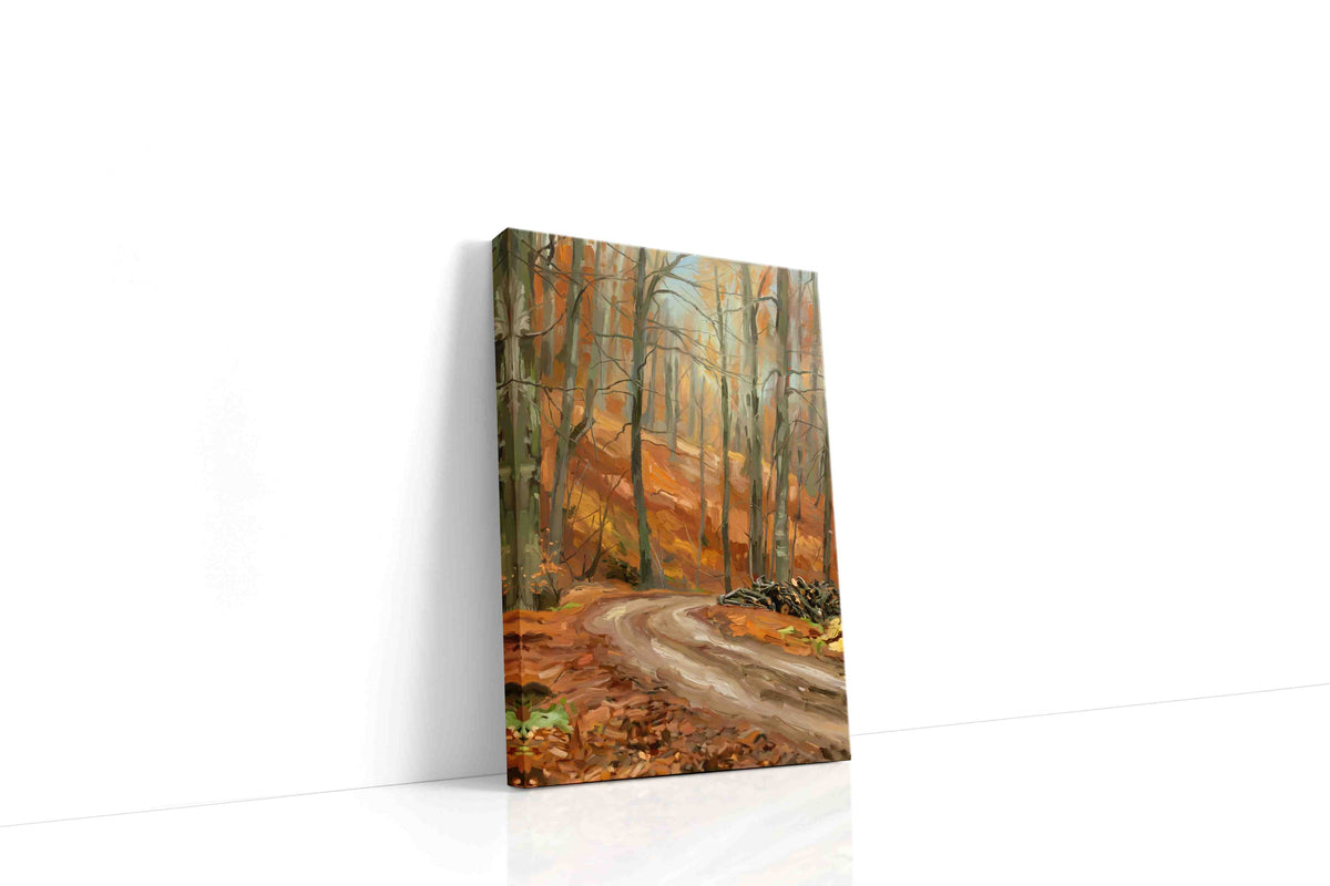 Whispering Autumn Pathway II landscape canvas print, gallery-wrapped, ready to hang