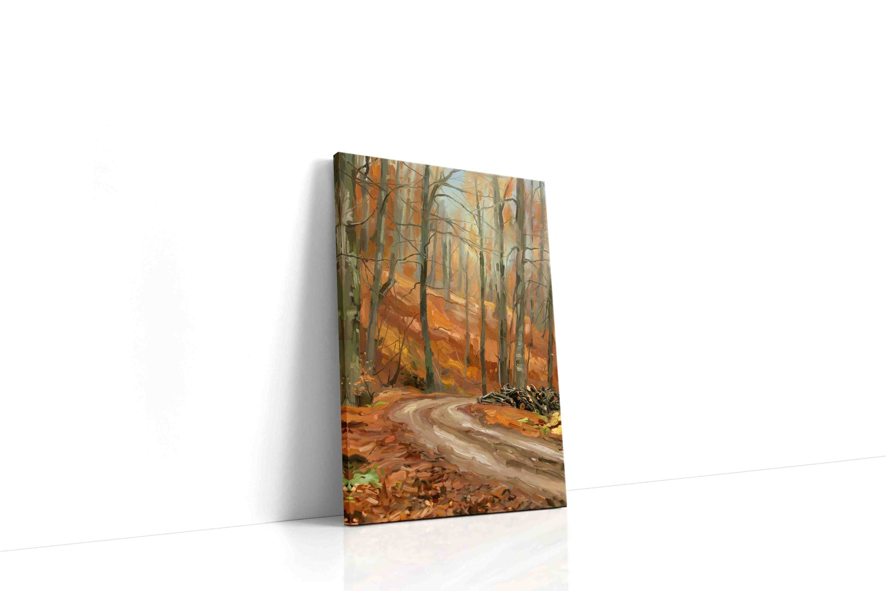 Whispering Autumn Pathway II landscape canvas print gallery-wrapped portrait canvas studio shot