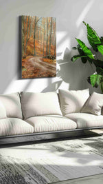Whispering Autumn Trails landscape canvas print, on wall, lifestyle preview