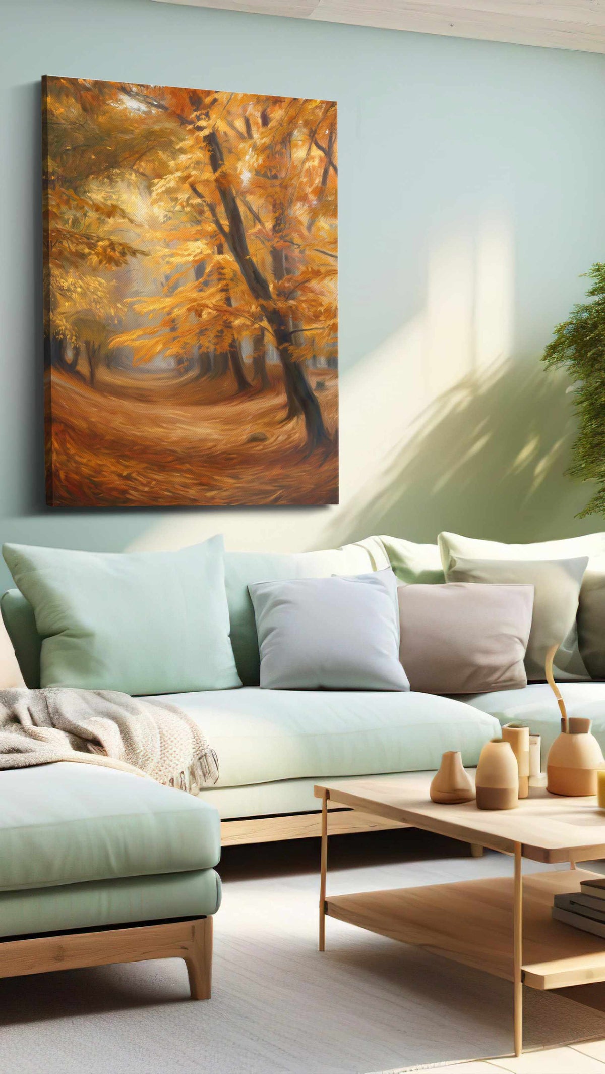 Whispers of Autumn Glow autumn canvas print, hanging on wall