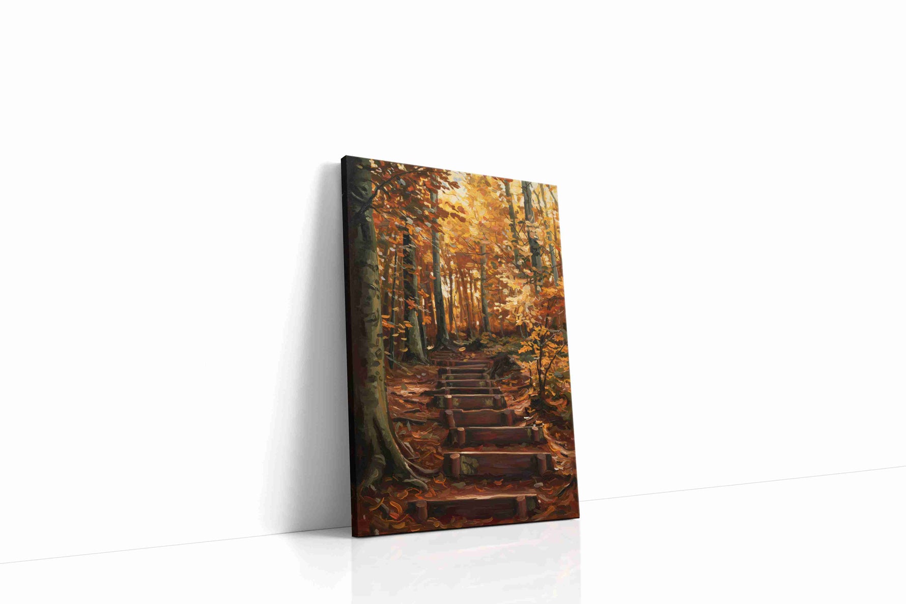 Whispers of Autumn Path landscape canvas print gallery-wrapped portrait canvas studio shot
