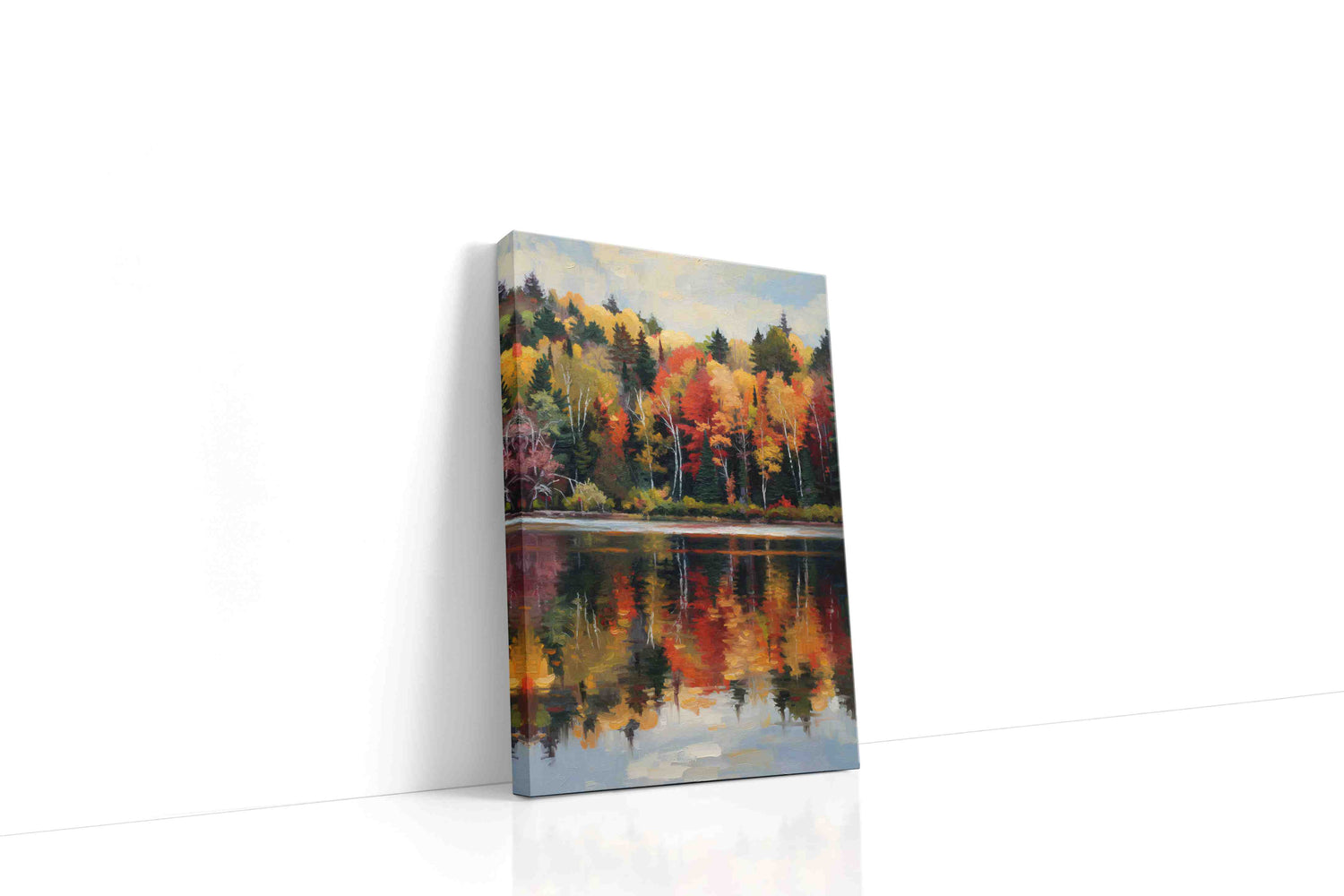 Whispers of Autumn Reflection landscape canvas print, gallery-wrapped, ready to hang