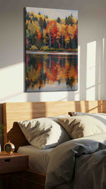 Whispers of Autumn Reflection – landscape canvas wall art, gallery-wrapped, ready to hang