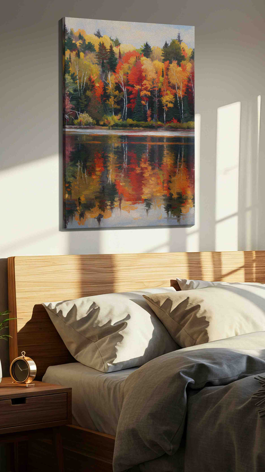 Whispers of Autumn Reflection – landscape canvas wall art, gallery-wrapped, ready to hang