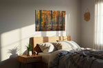 Whispers of Autumn Serenity autumn canvas print, displayed in a bedroom