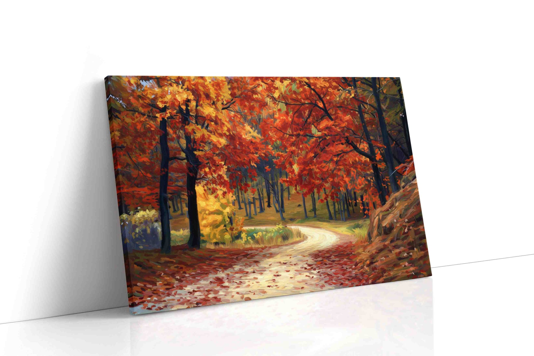Whispers of the Autumn Pathway autumn canvas print gallery-wrapped landscape canvas studio shot