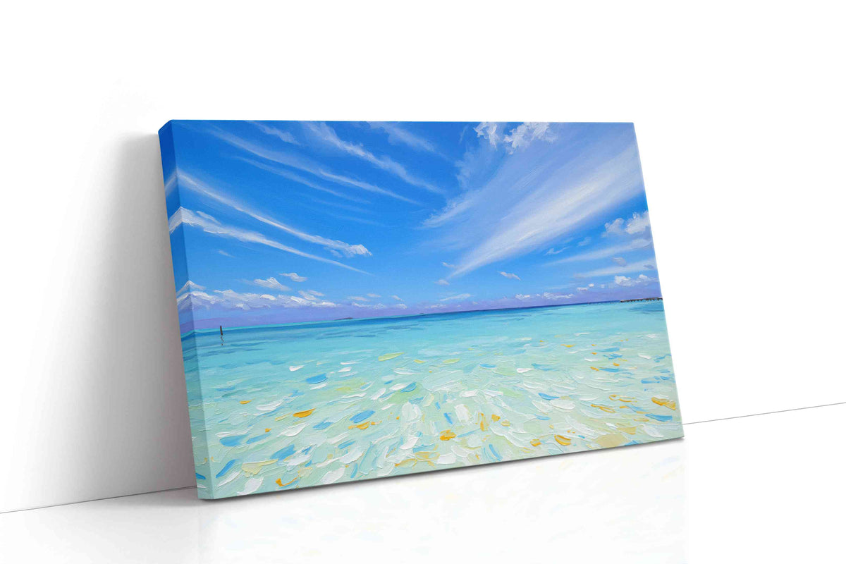 Azure Tranquility beach canvas print, gallery-wrapped, ready to hang