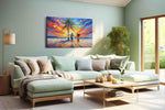 Chasing Sunlit Dreams romance canvas print, hanging on wall