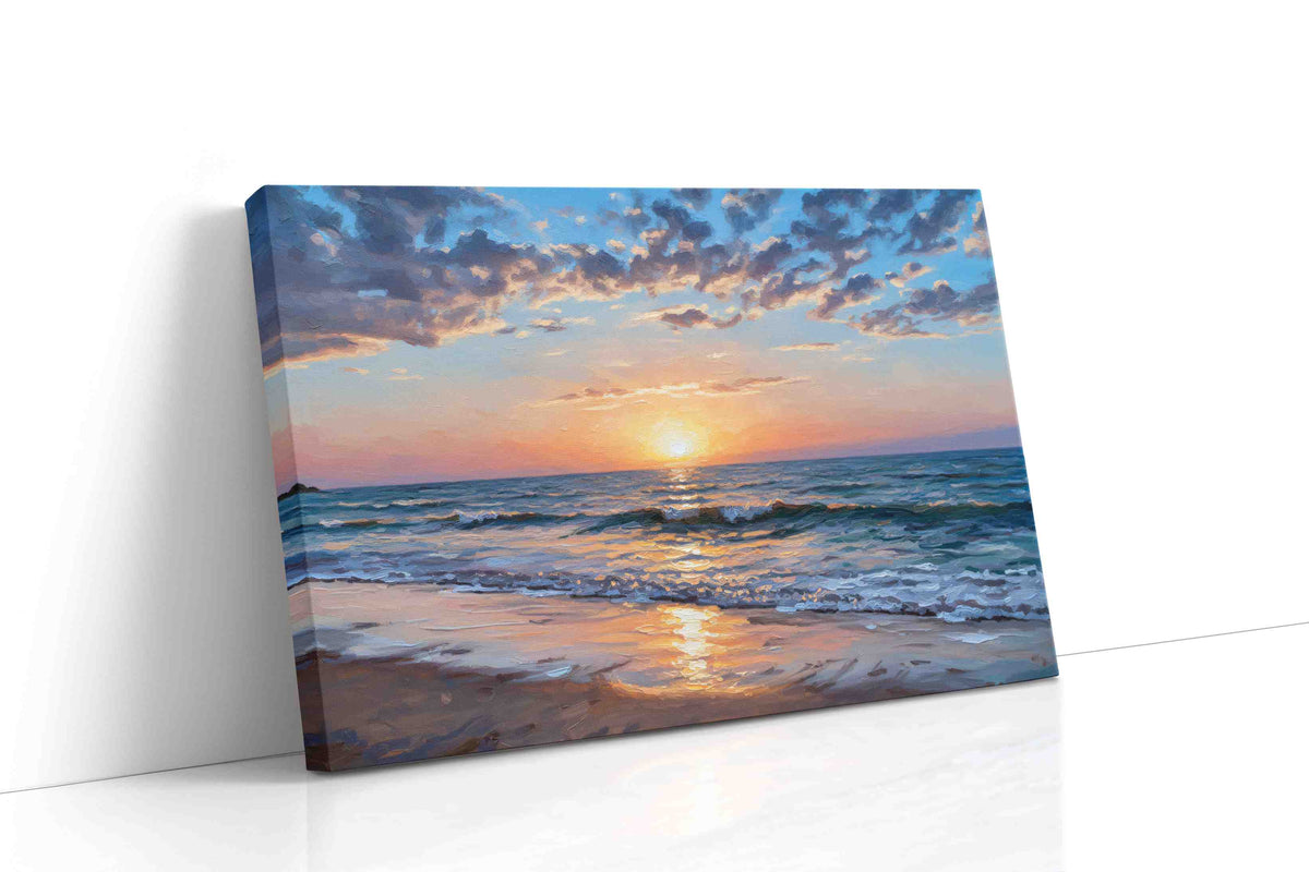 Eternal Sunset Symphony beach canvas print, gallery-wrapped, ready to hang