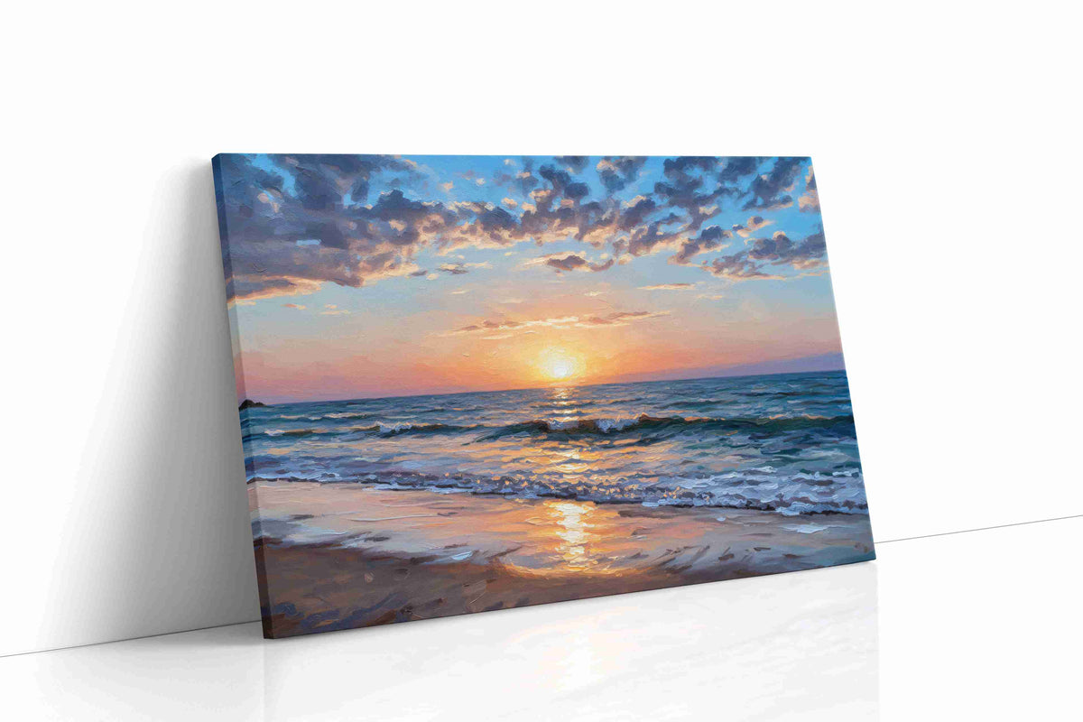 Eternal Sunset Symphony beach canvas print gallery-wrapped landscape canvas studio shot