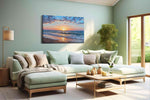 Eternal Sunset Symphony beach canvas print, hanging on wall