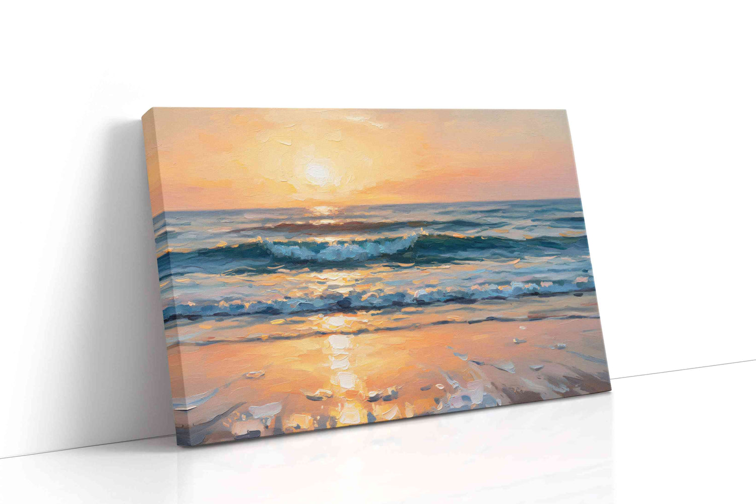 Eternal Sunset Waves beach canvas print, gallery-wrapped, ready to hang
