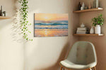 Eternal Sunset Waves beach canvas print in a living room scene
