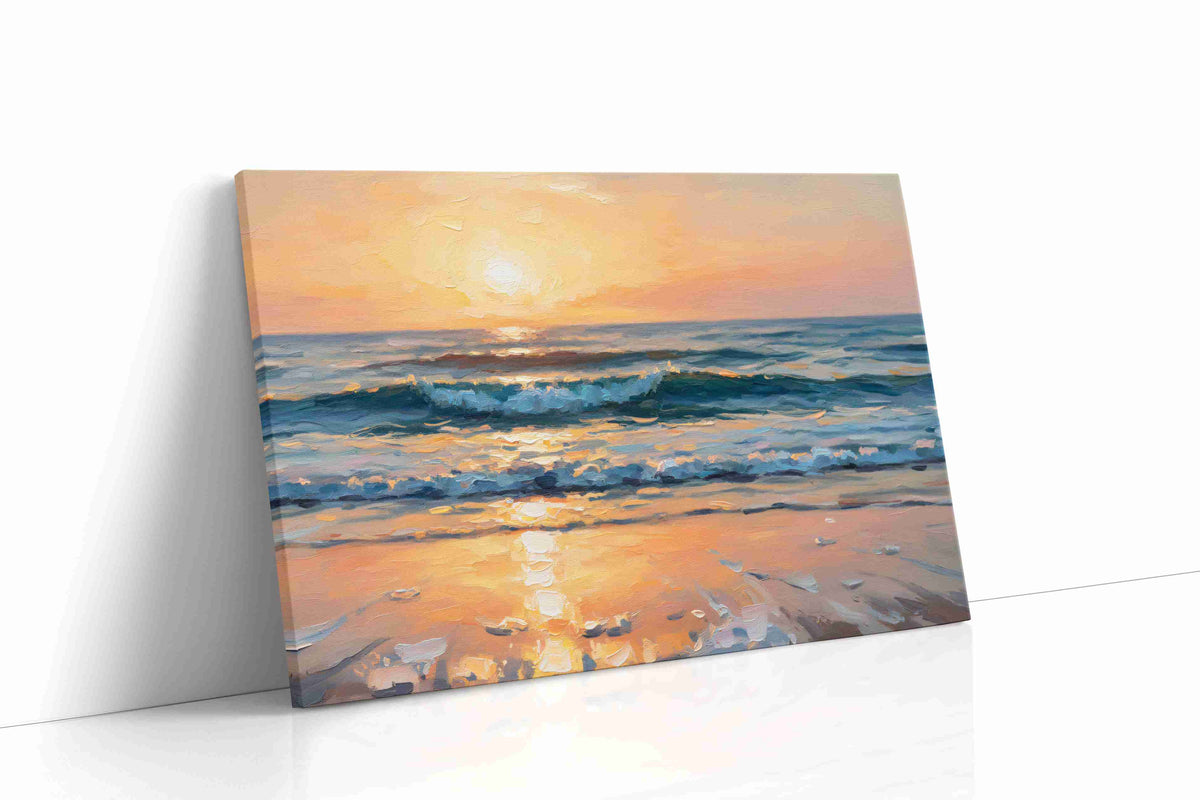 Eternal Sunset Waves beach canvas print gallery-wrapped landscape canvas studio shot