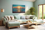 Joyful Sunset Jubilation beach canvas print, hanging on wall