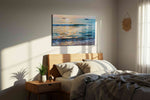 Serenade of the Sea Horizon beach canvas print, displayed in a bedroom