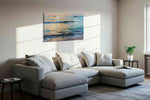 Serenade of the Sea Horizon beach canvas print, displayed in a living room
