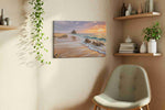 Serenade of the Shoreline beach canvas print styled in a living room