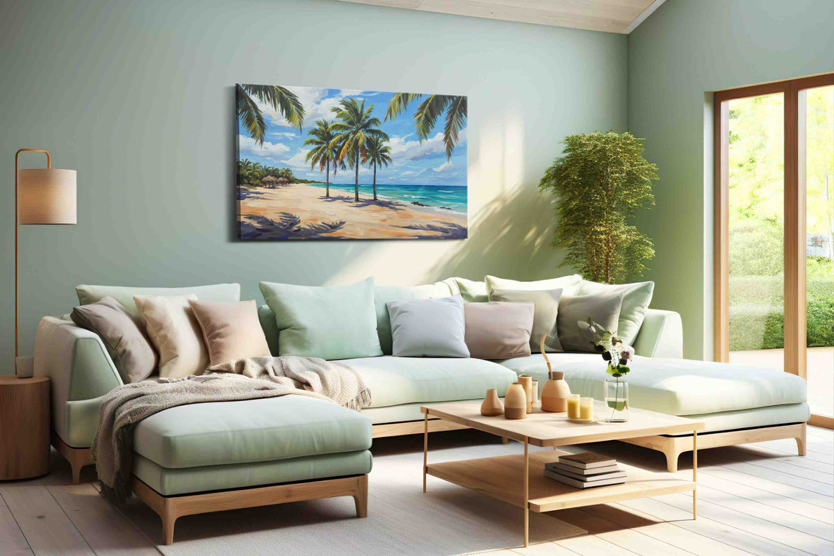 Serene Sands of Paradise – beach canvas wall art, gallery-wrapped, ready to hang