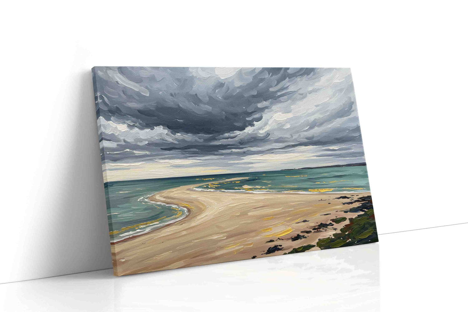 Storm Over Tranquil Shore beach canvas print, gallery-wrapped, ready to hang