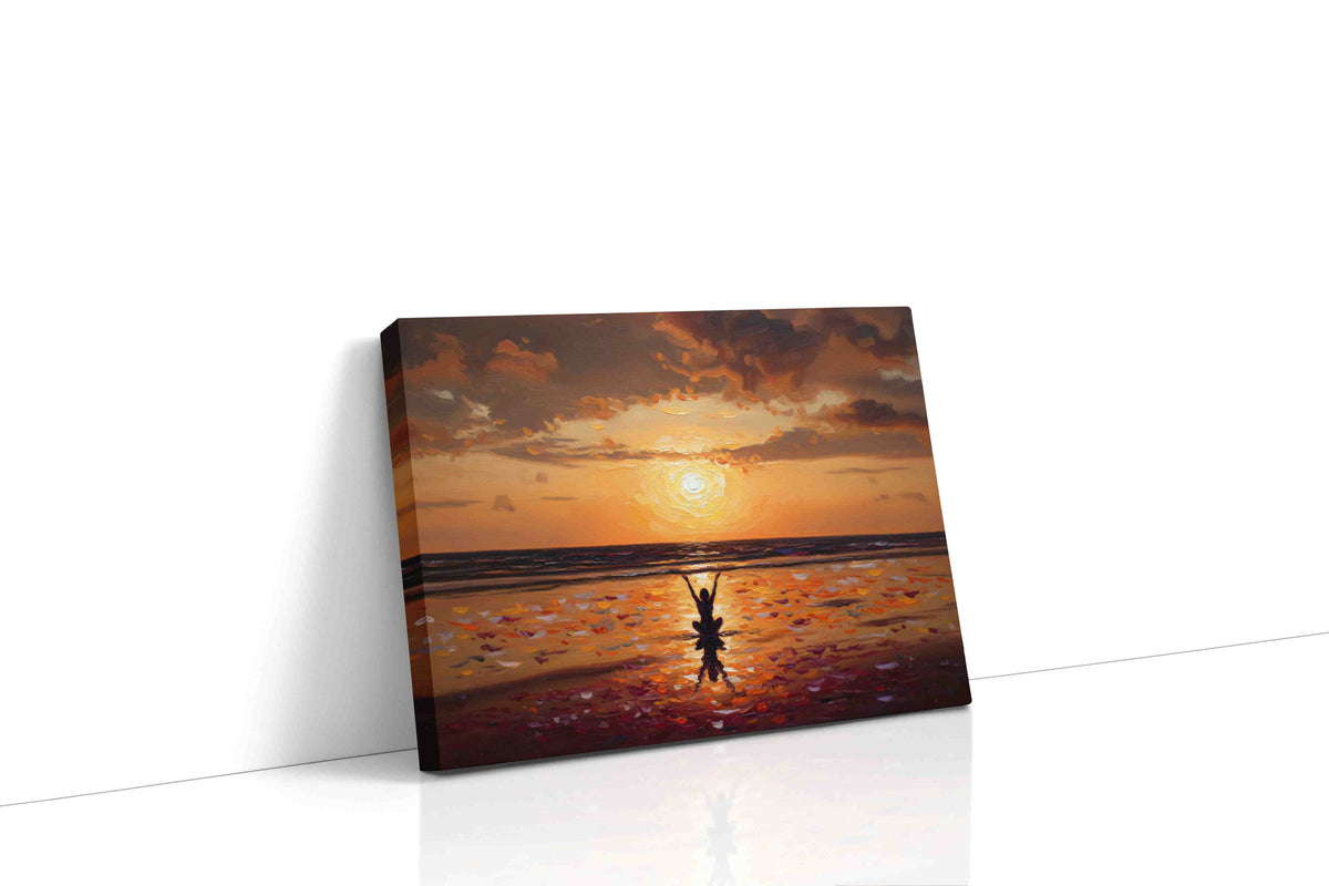 Sunset Serenity Embrace landscape canvas print gallery-wrapped landscape canvas studio shot