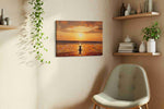 Sunset Serenity Embrace landscape canvas print styled in a living room