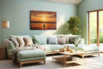 Sunset Serenity Embrace – landscape canvas wall art, gallery-wrapped, ready to hang